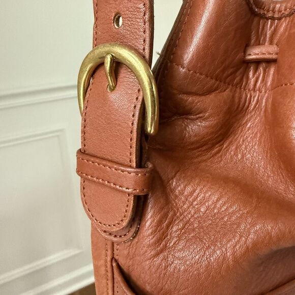 Vintage 90s Coach 1995 4151 Thompson Bucket Bag Tan Leather USA Hang Tag - Picture 6 of 11